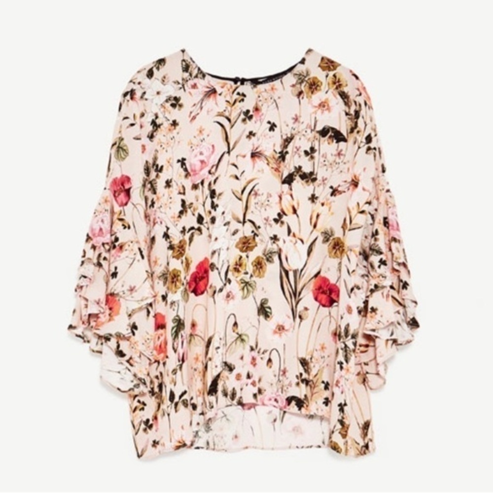 Zara floral‎ print top. Medium